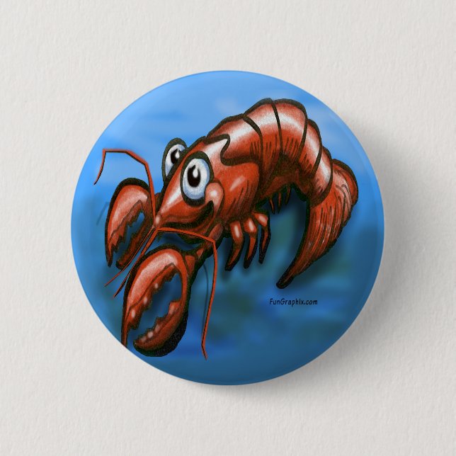Badge Rond 5 Cm Homard (Devant)