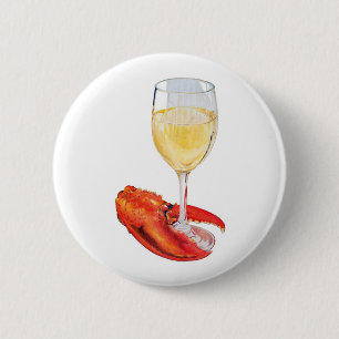 Badge Rond 5 Cm Homard et vin