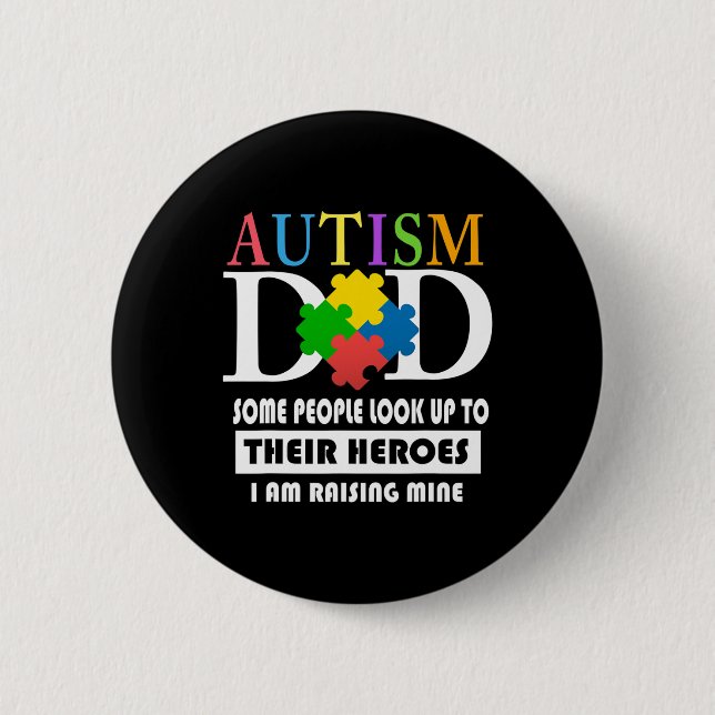 Badge Rond 5 Cm Homme Autisme papa (Devant)