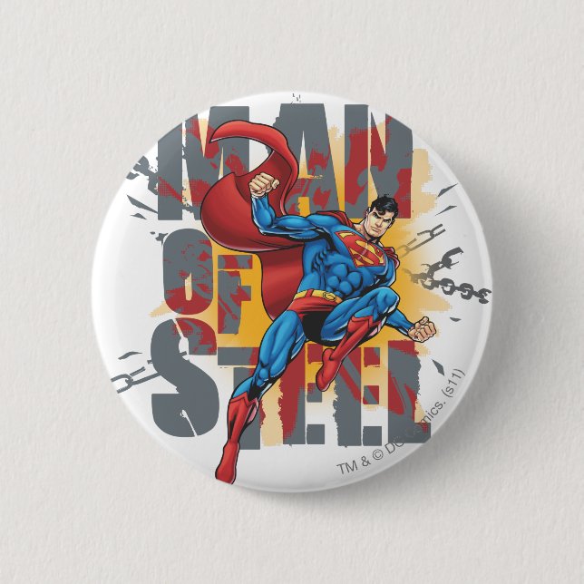 Badge Rond 5 Cm Homme d'acier (Devant)