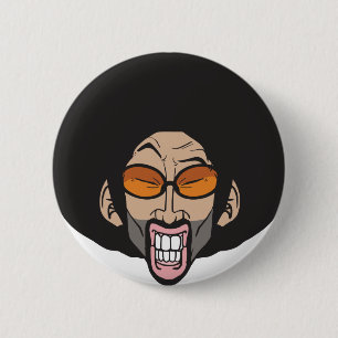 Badge Rond 5 Cm Homme d'Afro de Hiphop