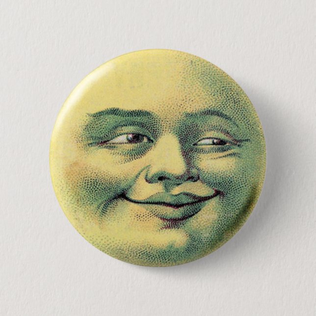 Badge Rond 5 Cm Homme-dans-le-Lune (Devant)
