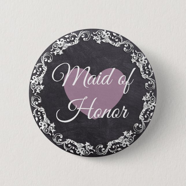 Badge Rond 5 Cm Homme d'honneur Chalkboard Style Bachelorette Part (Devant)