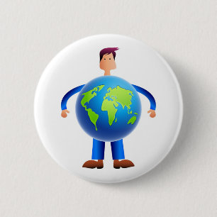Badge Rond 5 Cm Homme du monde