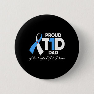 Badge Rond 5 Cm Hommes Fier T1D Papa De Fille Sensibilisation au d