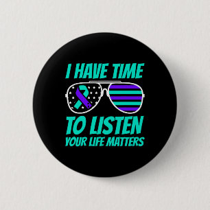 Badge Rond 5 Cm Hommes J'Ai Le Temps D'Écouter La Sensibilisation