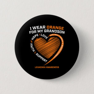 Badge Rond 5 Cm Hommes Je Porte De L'Orange Pour Mon Grand-Fils Le