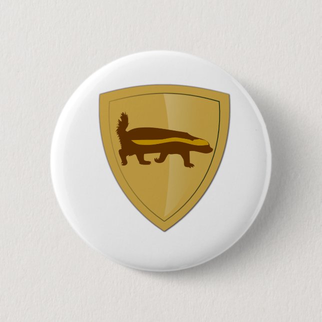 Badge Rond 5 Cm Honey Badger Shield & Crest (Devant)
