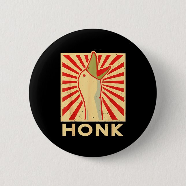 Badge Rond 5 Cm Honk Goose - Funny Duck Chicken Meme Idea  (Devant)