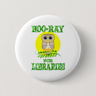 Badge Rond 5 Cm Hoo-Rayon pour des bibliothèques