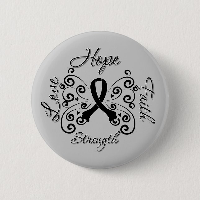 Badge Rond 5 Cm Hope Faith Love Force Melanoma (Devant)