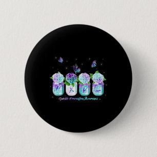 Badge Rond 5 Cm Hope Hydrangea Flower Butter Suicide Prévention