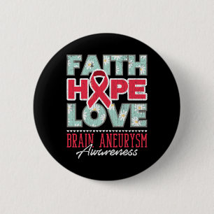 Badge Rond 5 Cm Hope Love Cerveau Aneurysm Sensibilisation Graphiq