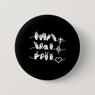 Badge Rond 5 Cm Hope Love - Religion chrétienne Heartbeat Cross He