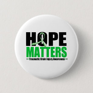 Badge Rond 5 Cm Hope Matters Brûler Ruban Traumatic Brain Injury