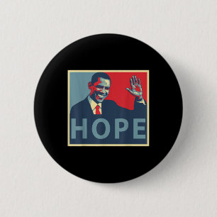 Badge Rond 5 Cm Hope Obama 44 Président
