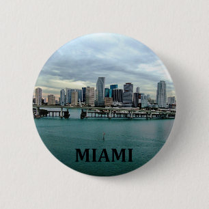 Badge Rond 5 Cm Horizon de Miami la Floride
