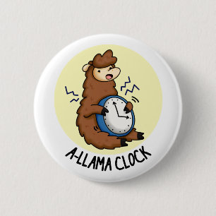 Badge Rond 5 Cm Horloge A-llama Funny Llama Pun