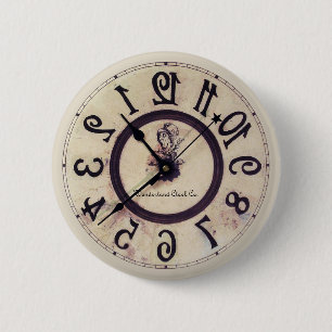 Badge Rond 5 Cm Horloge curieuse 1