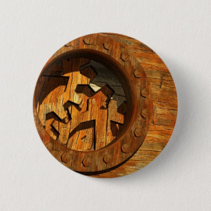 Badge Rond 5 Cm horloge en bois