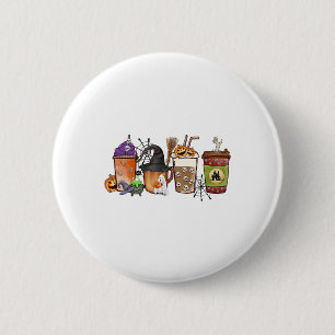 Badge Rond 5 Cm Horreur Automne Café Latte Citrouille épice Hallow