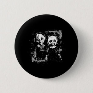 Badge Rond 5 Cm Horreur Haunted Poupée Jouet Déplaisant Halloween