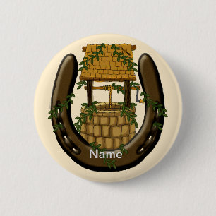 Badge Rond 5 Cm Horseshoe Wishing well