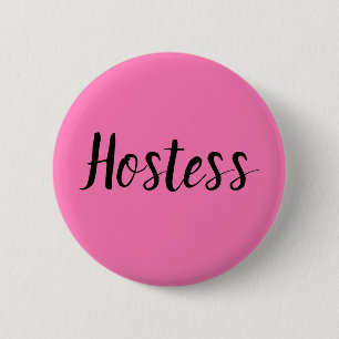 Badge Rond 5 Cm Hostess Pink Bridal shower Gifts Weddings
