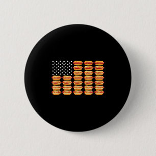 Badge Rond 5 Cm Hot Dog drapeau américain Juillet 4 Patriotic Summ