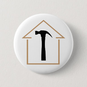 Badge Rond 5 Cm House and Hammer