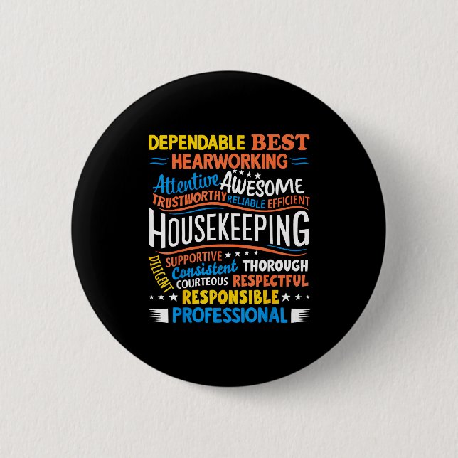 Badge Rond 5 Cm Housekeeng Appreciation Environmental Services Wee (Devant)