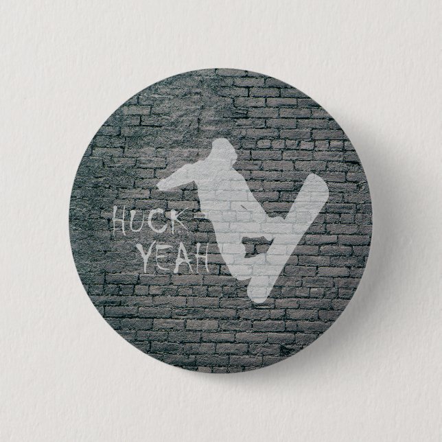 Badge Rond 5 Cm Huck Yeah (Devant)