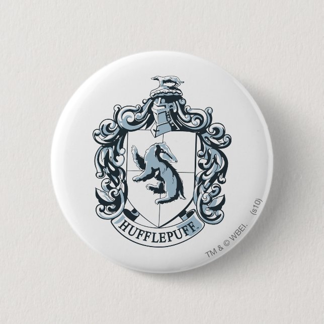 Badge Rond 5 Cm Hufflepuff Crest Blue (Devant)