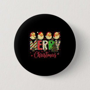Badge Rond 5 Cm Hugvyn Noël_ Vintage Père Noël Face Joyeux C