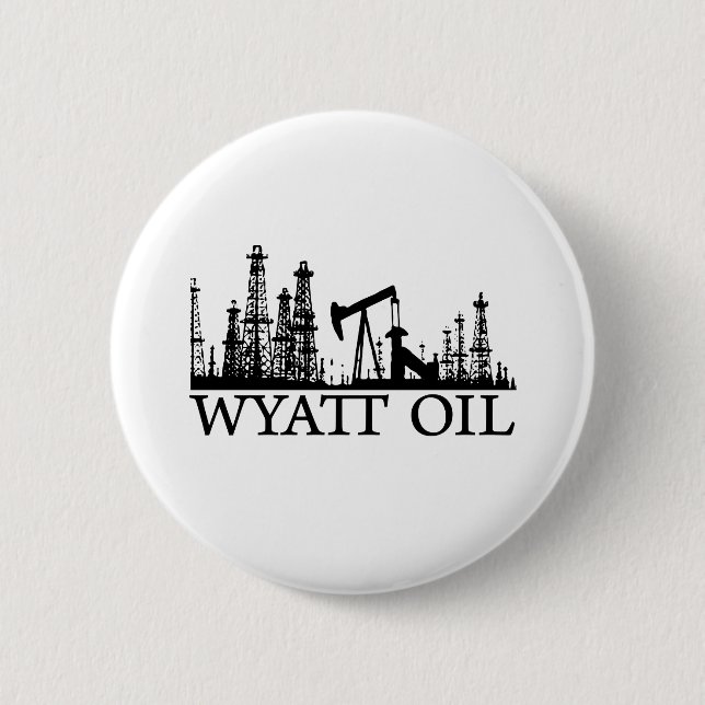 Badge Rond 5 Cm Huile de Wyatt/logo noir (Devant)