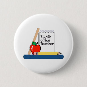Badge Rond 5 Cm Huitième professeur de catégorie (carnet)