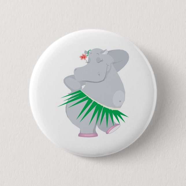 Badge Rond 5 Cm hula hippo (Devant)