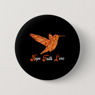 Badge Rond 5 Cm HummingBird Aml Sensibilisation à la leucémie