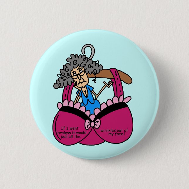 Badge Rond 5 Cm Humour Bras et Wrinkles (Devant)