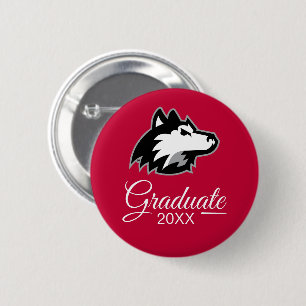 Badge Rond 5 Cm Huskies du nord de l'Illinois  Diplôme