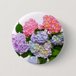 Badge Rond 5 Cm Hydrangea Bouquet