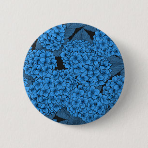Badge Rond 5 Cm Hydrangée bleue