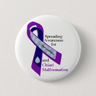 Badge Rond 5 Cm Hydrocéphalie et bouton de Chiari