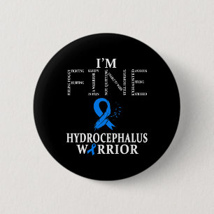 Badge Rond 5 Cm Hydrocéphalie Guerrier Je vais bien