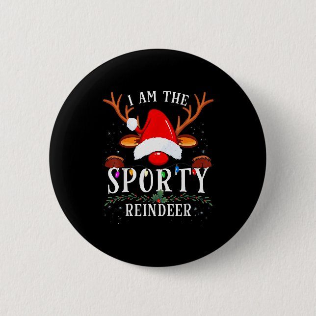 Badge Rond 5 Cm I Am The Srty Reindeer Christmas Family  (Devant)