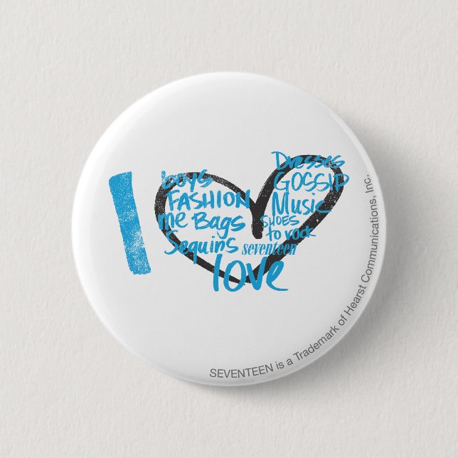 Badge Rond 5 Cm I Aqua de graffiti de coeur (Devant)