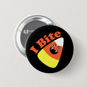 Badge Rond 5 Cm I Bite Halloween Candy Corn Vampire
