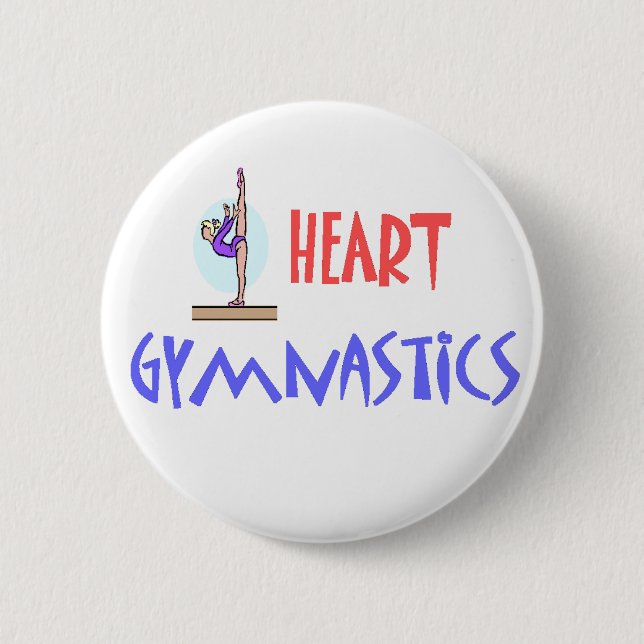 BADGE ROND 5 CM I BOUTON DE GYMNASTIQUE DE COEUR (Devant)
