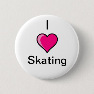 Badge Rond 5 Cm I bouton de patinage de coeur