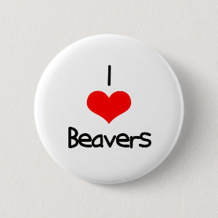 Badge Rond 5 Cm I castors de coeur (amour)